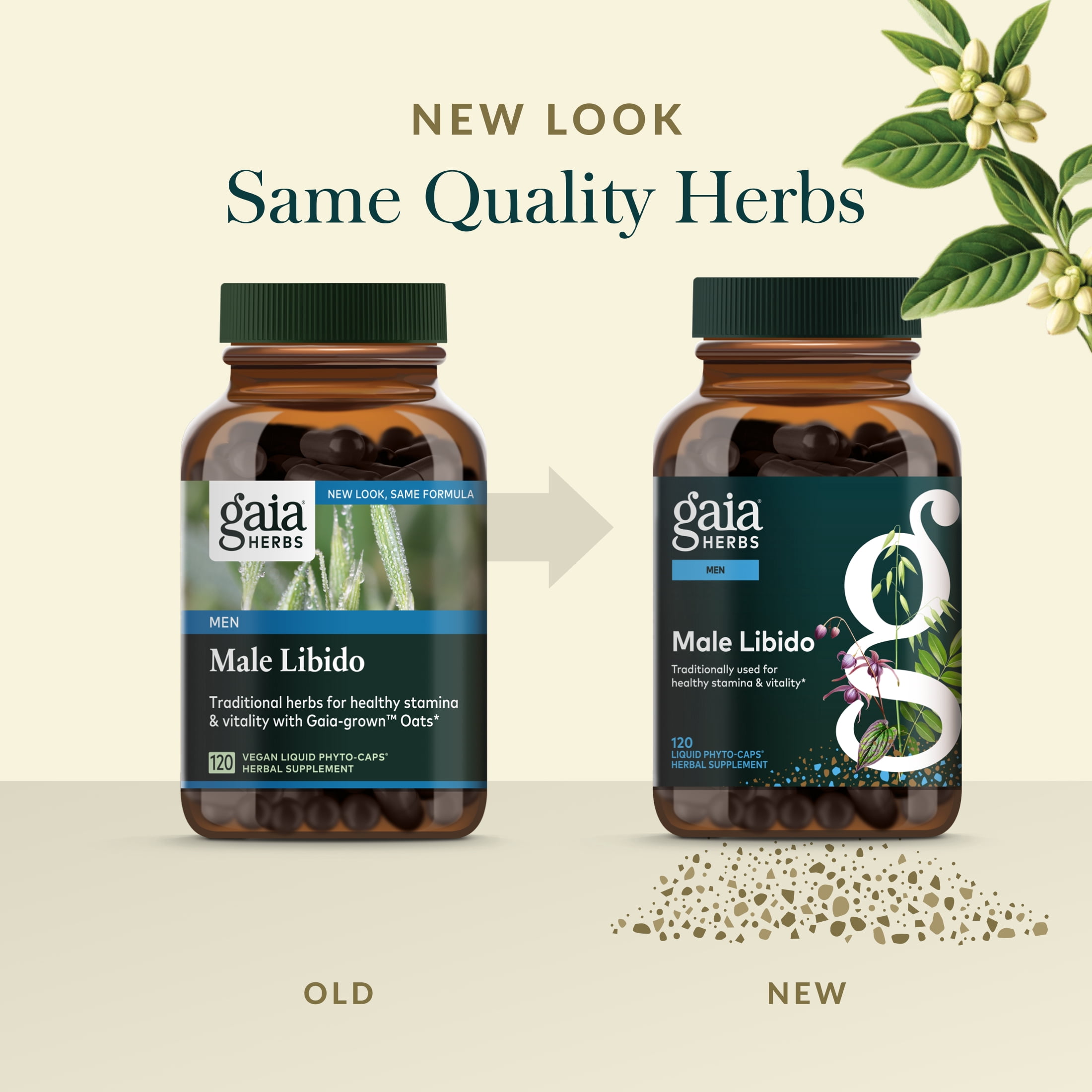 Gaia Herbs Male Libido - Herbal Supplement with Saw Palmetto, Horny Goat Weed & Oats - Traditional Herbs to Support Vitality & Energy Levels for Men - 120 Vegan Liquid Phyto-Capsules (120 Servings)