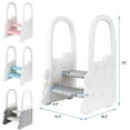 thumbnail image 2 of TROPOW Toddler 2 Step Stool Kids Standing Tower for Toddlers Plastic Learning Helper Stool for Kitchen Counter Bathroom Sink Toilet Potty Training with Handles and Non-Slip Pads,White, 2 of 9