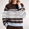 thumbnail image 3 of Vynhevius Women's Sweater Striped Round Neck Long Sleeve Knit Pullover Top, 3 of 5