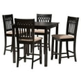thumbnail image 2 of Baxton Studio Genesis Modern Beige Fabric and Dark Brown Finished Wood 5-Piece Pub Set, 2 of 10