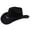 Black, variant on Womens Hat Unisex Curved Brim Suede Western Cowboy Hat Outdoor Country Navy One Size