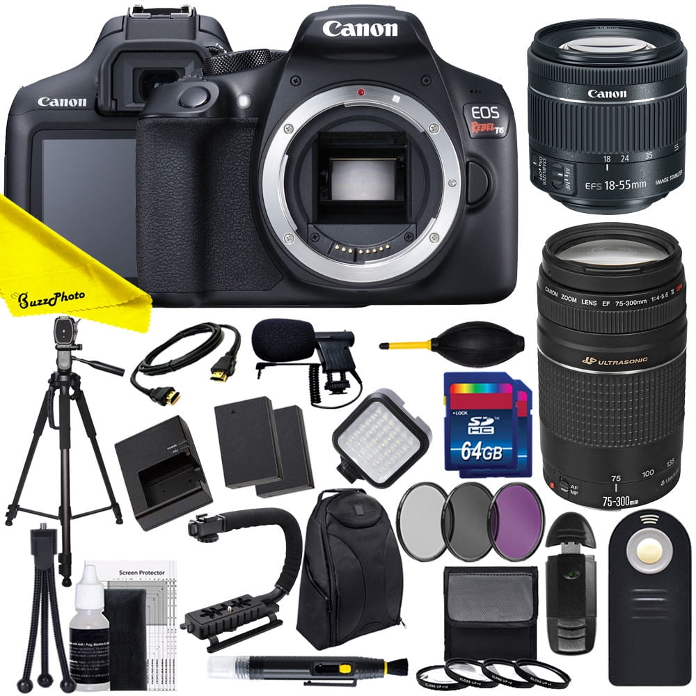 Canon EOS Rebel T6 DSLR Camera with Canon EFS 1855mm f/3.55.6 IS STM