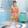 thumbnail image 5 of FORMRS Kids Bathrobe Unisex Hooded Robe Toddler Pajamas Sleepwear, Size 10-12T, Pink Abstract Floral, 5 of 7