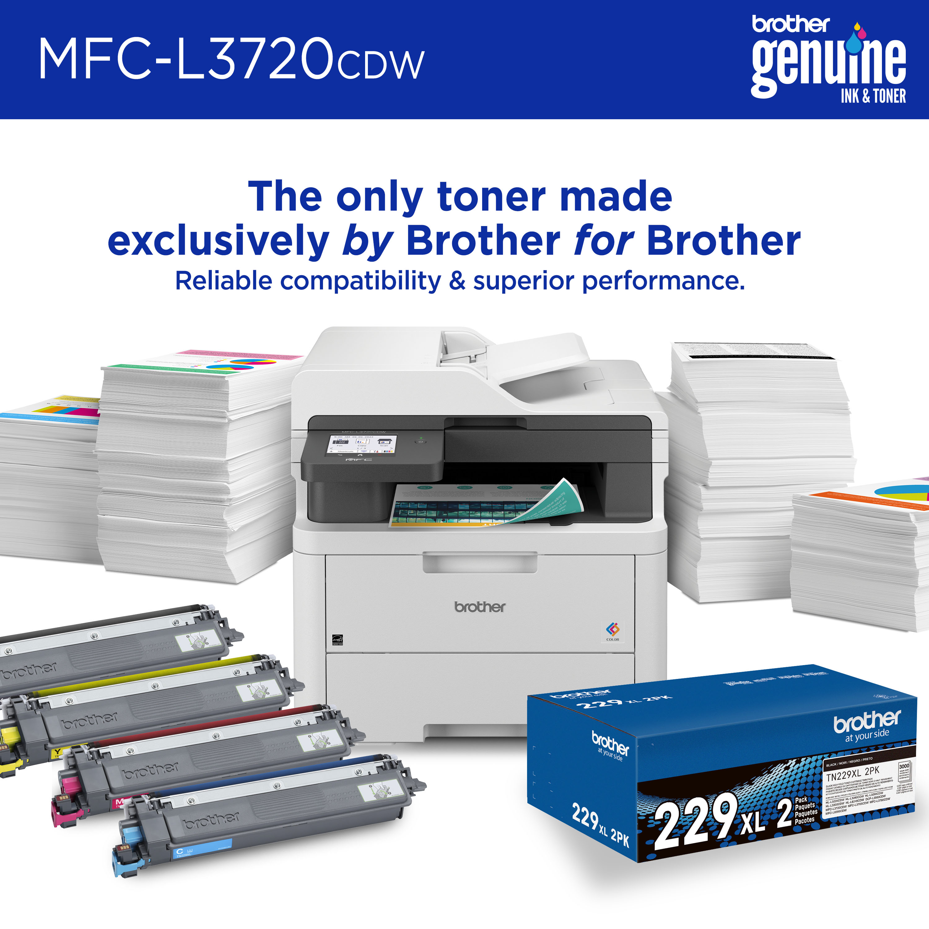 Brother MFC-L3720CDW Wireless Color Laser Printer photo 4