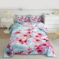 thumbnail image 2 of Feelyou 3D Japanese Blossoms Full Size Comforter Sets for Female, Blue Pink Bedding Comforter Set, Dreamy Flower Floral Reversible Bedding Sets, Super Cozy Room Decor, 3-Piece, 2 of 8