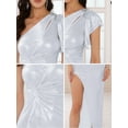 thumbnail image 5 of DARING DIVA Glitter Metallic Knot Slit Hem Cocktail Maxi Dress XL White, 5 of 6