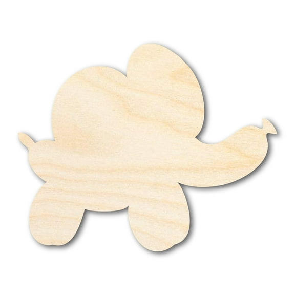 Unfinished Wood Balloon Elephant Shape 5" / 1/4"