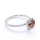 thumbnail image 3 of JeenMata Anillo de Compromiso con Halo Pavé de Morganita y Moissanita de 1,75 Quilates con Engaste Doble de Puntas en Baño de Oro Blanco de 18 K sobre Plata, 3 of 6