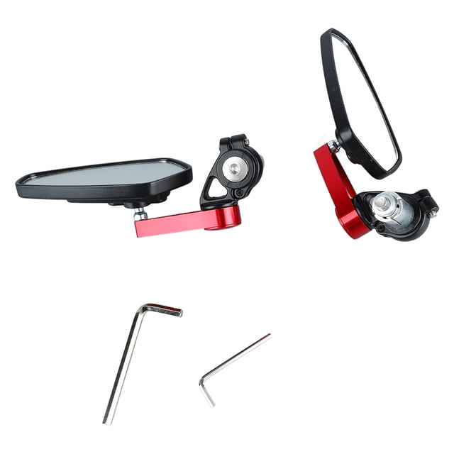 360 Motorcycle Mirrors, Rotatable Universal Motorcycle Rear View Mirror, Smooth Glass, Clear Vision, Anti Vibration, Aluminum Alloy, for Most Handlebar Ends