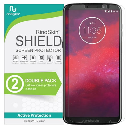 (2-Pack) Motorola Moto Z3 / Z3 Play Screen Protector RinoGear Case Friendly Screen Protector for Motorola Moto Z3 / Z3 Play Accessory Full Coverage Clear Film