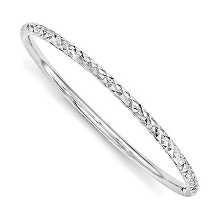 Sterling Silver 6.5in Just Like Mommy Diamond Cut Slip-on Child's Bangle Bracelet