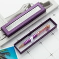 thumbnail image 3 of Exquisite Pencil Case Lining Design Paper Visible Transparent Window Pen Gifts Case for Daily Pink Paper, 3 of 6