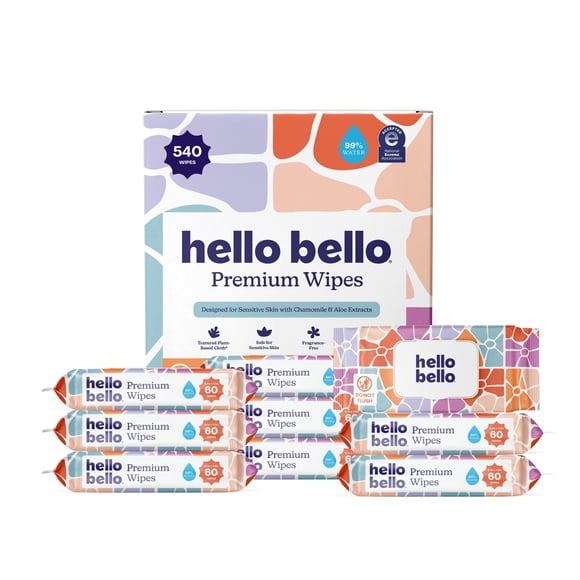 Toallitas para Bebé Hello Bello Premium Piel Sensible 540 unidades