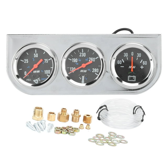 Oubit Triple Gauge Set,2in Triple Gauge Set Ampere Meter Ammeter High-Intensity Output