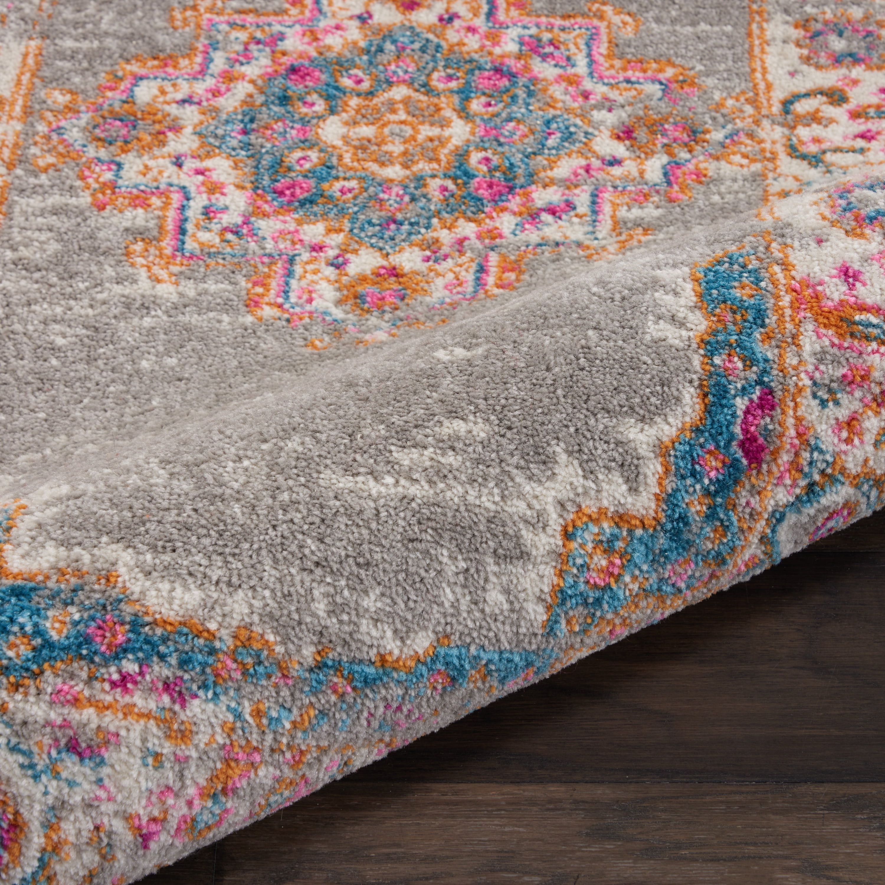 Nourison Passion Persian Grey 8' x ROUND Area Rug, (8 Round)