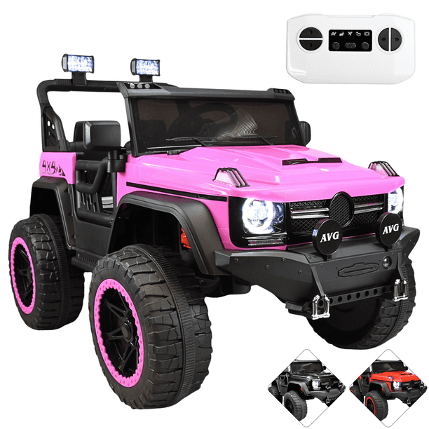 Montable Eléctrico Camioneta 4x4 para Niños Luz Sonido Bluetooth Control Remoto 12v - Rosa