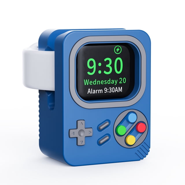 Support de Chargeur en Silicone pour Apple Watch 8/7/6/5/4/3/SE 45MM Dock de Charge avec Support de Conception de Console de Jeu