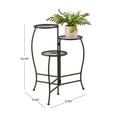 thumbnail image 4 of DecMode 21" x 17" x 24" 3 Tier Black Metal Floral Plantstand, 4 of 14
