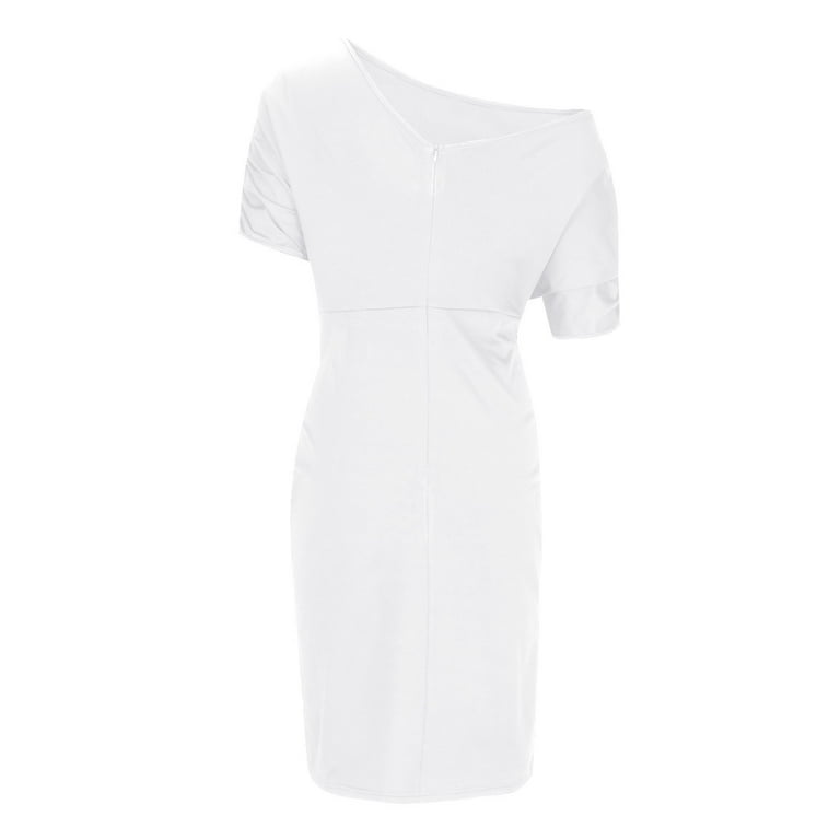 casual knee length summer dresses Light Blue Midi Summer Dress with Short Sleeves Light Blue / XSmall main image 1
