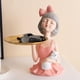 thumbnail image 4 of Estatuas de resina modernas figurita escultura almacenamiento de joyería Bowknot chica bandeja de servicio para Maekup Comestic gafas llave hogar Rosado Macarena Figuritas de niña de resina, 4 of 7