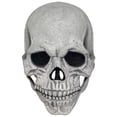 thumbnail image 2 of Casco de látex realista Hugo de cabeza completa de Halloween con mandíbula móvil color claro, 2 of 9