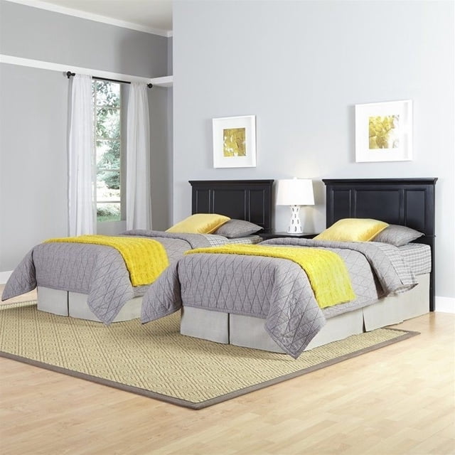Home Styles Bedford Ensemble de Chambre 3 Pcs Tête de Lit Simple Noir