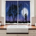 thumbnail image 2 of Ambesonne Night Kitchen Curtains, Romantic Man Woman Hug, 55"x39", Black Blue White, 2 of 3