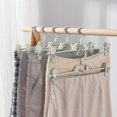 thumbnail image 3 of 10pcs Pants Hangers Plastic Space Saving Non-slip Skirt Hangers With Clips, 3 of 5