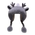 thumbnail image 5 of fenteer Women Antler Ears Hat Durable Plush Hat for Camping Shopping Outdoor Gray, 5 of 8