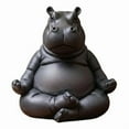 thumbnail image 2 of PRETXORVE Home Decor, Room Decor, Clumsy Yoga Hippopotamus Resin Statue, 2 of 2