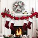 thumbnail image 5 of Medias de Navidad de con diseño de piel sintética para colgar en la chimenea, para día festivo en familia, fiestas de Navidad(C)(4 piezas), 5 of 5