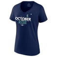 thumbnail image 2 of Women's Fanatics Navy Seattle Mariners 2022 Postseason Locker Room V-Neck T-Shirt, 2 of 3