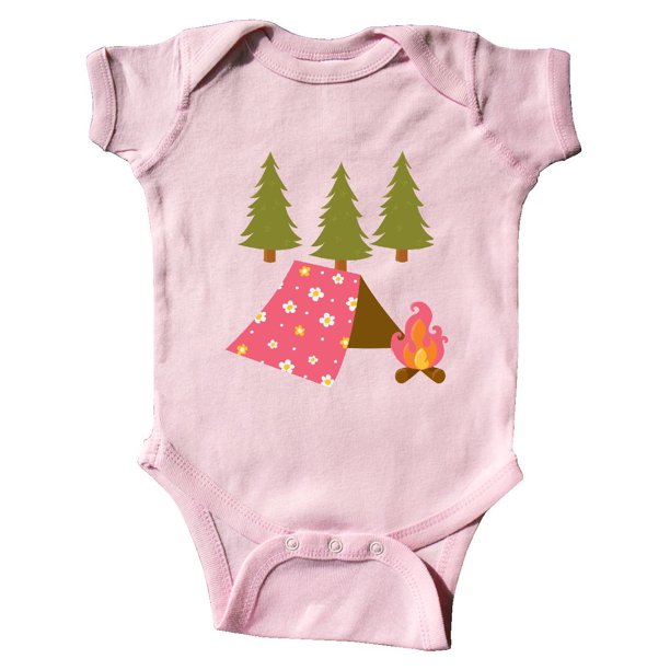 INKtastic Summer Camp Girls Camping Infant Creeper