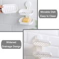 thumbnail image 3 of Jabonera de ducha de doble capa, soporte resistente con ventosa para jabón en barra para baño o cocina, resistente al agua, superficies no porosas, autodrenante, 5,5 x 3,2 x 7,9 pulgadas, 3 of 6