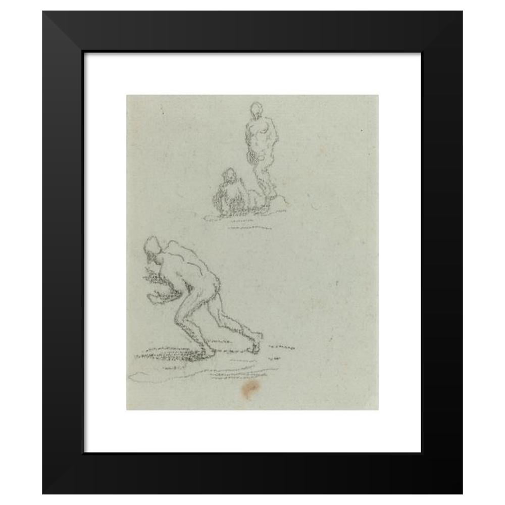 Honoré Daumier 12x14 Black Modern Framed Museum Art Print Titled - Bathers