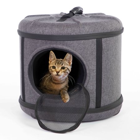 UPC: 0655199635870 | K&H Pet Products Mod Capsule Soft-Sided Pet Carrier for Cats Classy Gray 17 X 17 X 15.5 Inches