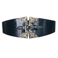 thumbnail image 3 of Cinturones anchos para mujer, elástico, elástico, , , cinturo decorativa , Azul oscuro, 134 Yinane Banda de cintura ancha para mujeres., 3 of 8