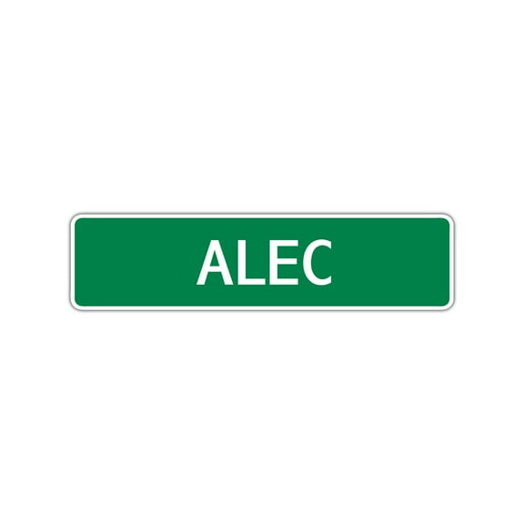 Alec Boys Children Name Letter Printed Label Indoor Outdoor Wall Plaque Decoration Aluminum Metal Sign 4"x13.5"