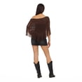 thumbnail image 3 of Forever 21 Women’s Fringe Off-the-Shoulder Crochet Poncho, Open Knit Boho Cover-Up Top for Festivals and Beach Styling, XS-XL, 3 of 6