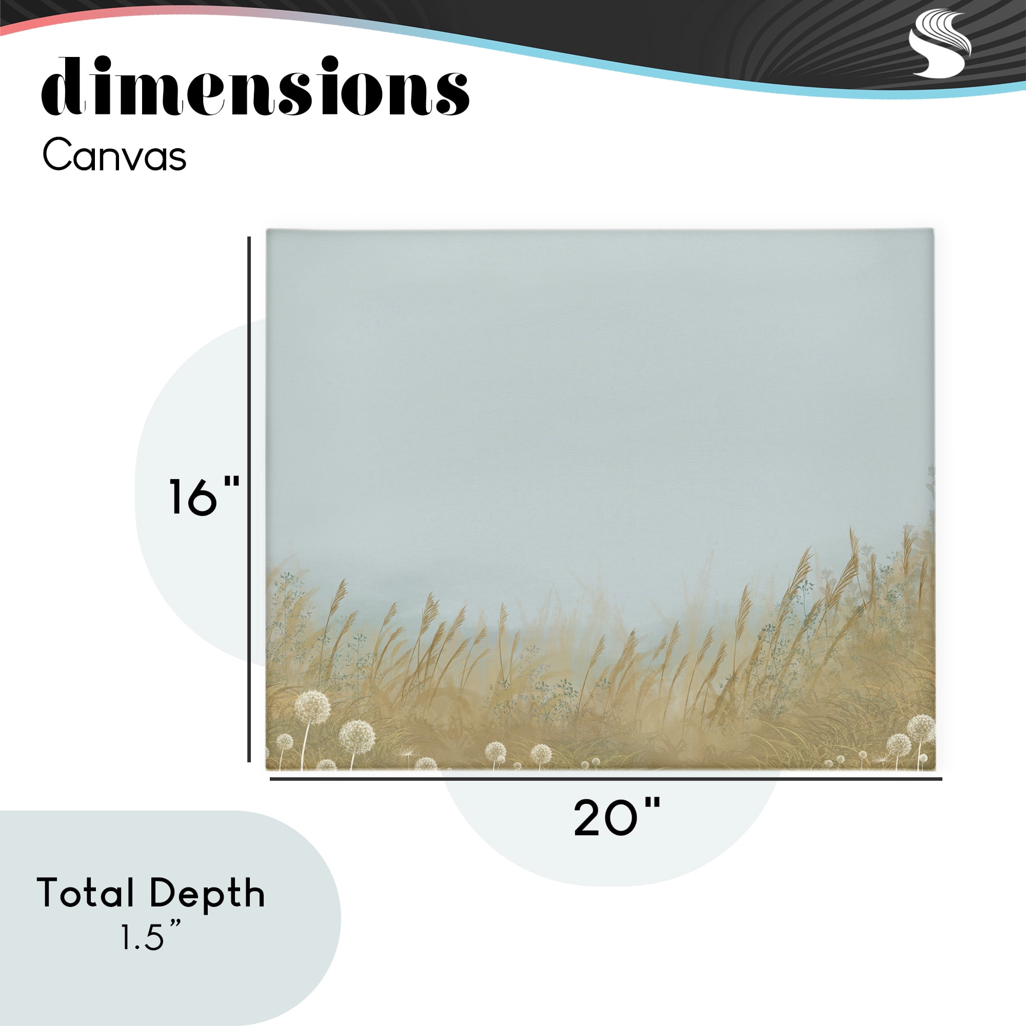 Misty Meadows Blowing in Wind Canvas Wall Art, design by Renel Peters