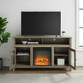 Woven Paths Highboy 2 Door Electric Fireplace TV Stand for TVs up to 65