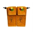 thumbnail image 4 of Serafina Home Fall Harvest Guest Hand & Fingertip Bathroom Bundle 4 Pc Set - Plush Orange Embroidered Autumn Tree And Leaves Design, 16 x 25, 12 x 18 Bath Home Decor, 100% Terry Velour Cotton, 4 of 4