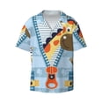 thumbnail image 3 of Goofa Giraffe Come Out From Zipper Printed Men's Casual Short-sleeved Shirt,Lightweight Breathable Button-down,Summer Casual men's top,Versatile Fashion shirt-Medium, 3 of 7