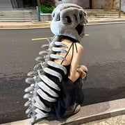Silly Dino Plush Skeleton, Fossil Snug, Wearable Dinosaur Skeleton Plush, 3D Spinosaurus Skull Mask