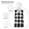 thumbnail image 6 of Gaeub White And Black Plaid Men's Mesh Basketball Jersey, Quick-Drying Sleeveless Top S-4XL, Loose Muscle Tank Top -3X-Large, 6 of 9