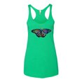 thumbnail image 2 of Wild Bobby, Colorful Rainbow Patterned Butterfly Animal Lover Tri-Blend Racerback Tank Top, Envy, Small, 2 of 3