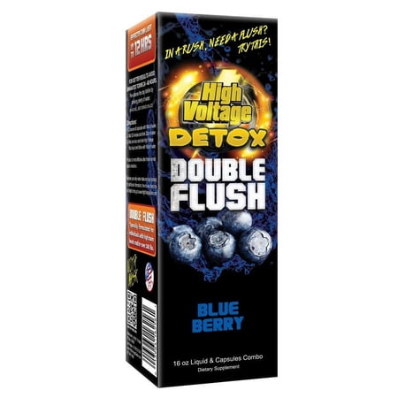 High Voltage Double Flush Detox - Blueberry (16oz Liquid + Capsules Combo)