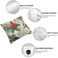 thumbnail image 6 of BANET Decorative Throw Pillow Case Pack of 2, Christmas Pattern in Buds Branches Natural , Couch Bedroom Living Room Cushion Cover，Pink Green White 24x24in, 6 of 7