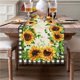 thumbnail image 4 of Xihbxyly Mantel de Girasoles, Funda de Lino con Vibrante Diseño Floral, Tela Resistente a Las Manchas, Varios Tamaños, Decoración para Comedores y Reuniones Familiares, Fácil de Limpiar., 4 of 5