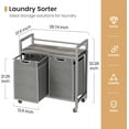 thumbnail image 2 of Laundry Hamper, Laundry Basket, Laundry Sorter with 2 Removable Bags, Clothes Basket with 2 Compartments, Wheels, Shelf for Laundry Room Bathroom Bedroom (2 Bags-Gray), 2 of 7